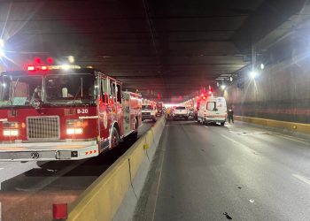 fuga de gas tras accidente en el tuìnel 27 de Febrero jpeg