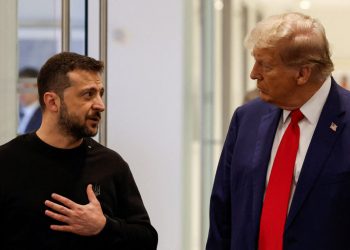 Republican presidential nominee and former U.S. President Donald Trump and Ukraine's President Volodymyr Zelenskiy meet in New York