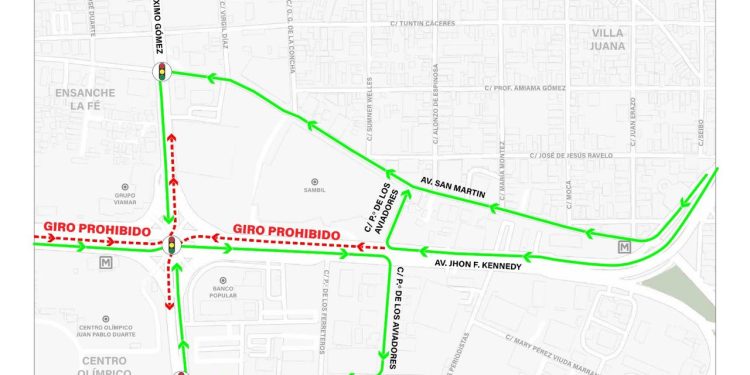 Restricciones de giros a la izquierda