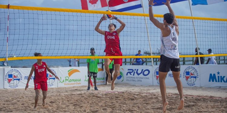 Accion del equipo masculino de República Dominicana que lo integran Melvin De Jesus y Ramón De Jesus