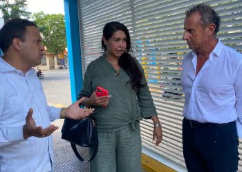 Diputado Roman de Jesus Vargas, Nancy Polanco, presidenta de la CCRDI y Luciano Angeli, presidente a nivel nacional de “Conflavoro Costruzioni”