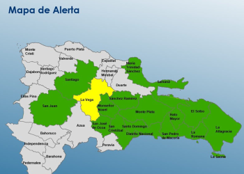 El COE mantiene en alerta amarilla a La Vega y en verde a 16 provincias