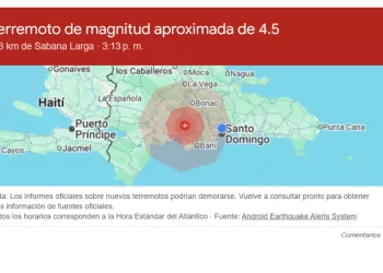 Temblor de 4.5 se siente en República Dominicana