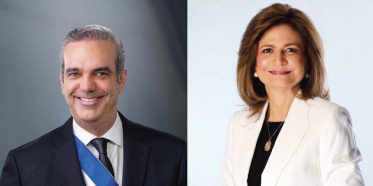 Luis Abinader y Raquel Peña