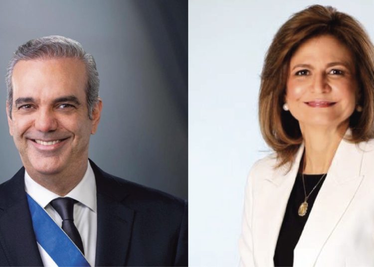 Luis Abinader y Raquel Peña