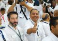 Edgar Batista durante el acto de juramentación de nuevas autoridades nacionales del PRM