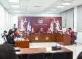 Magistrados del Tribunal Constitucional durante la audiencia pública (1)