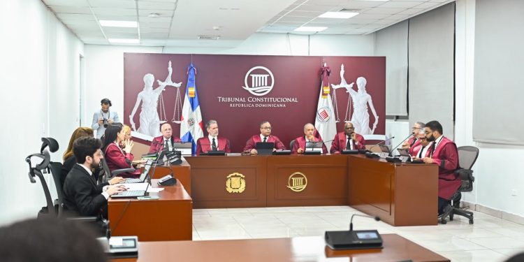 Magistrados del Tribunal Constitucional durante la audiencia pública (1)