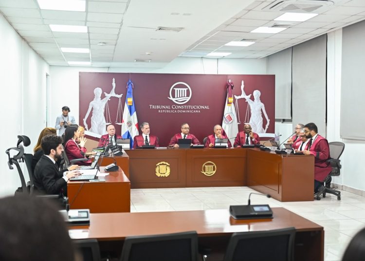 Magistrados del Tribunal Constitucional durante la audiencia pública (1)